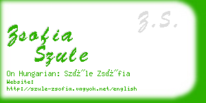 zsofia szule business card